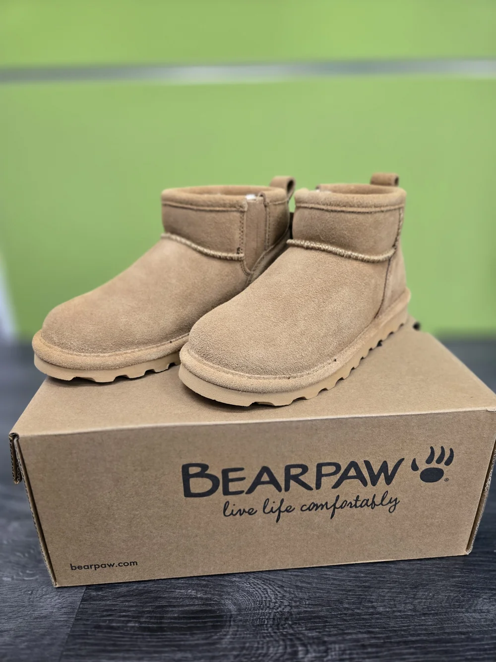 Bearpaw Kids' Tan Suede Booties - Cozy Ankle Shoes